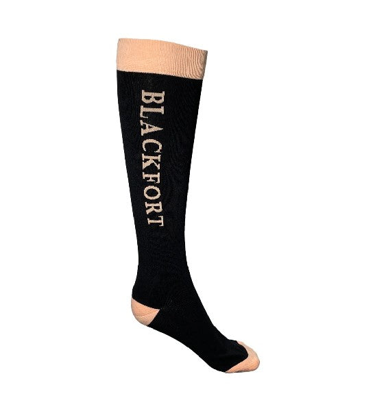 Blackfort Equestrian black & rose gold soft cotton cushion socks