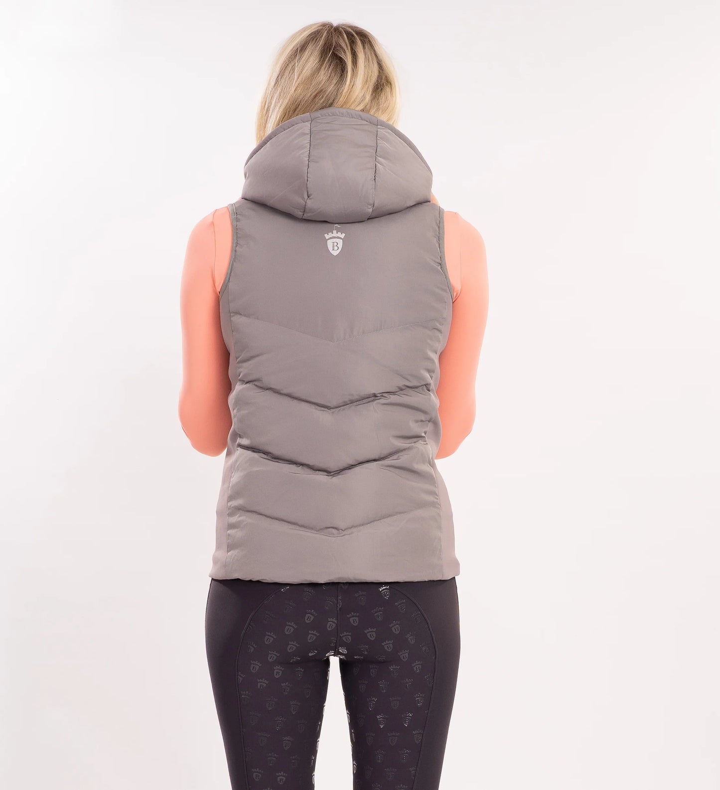 Grey & Silver Puffer Hooded Gilet